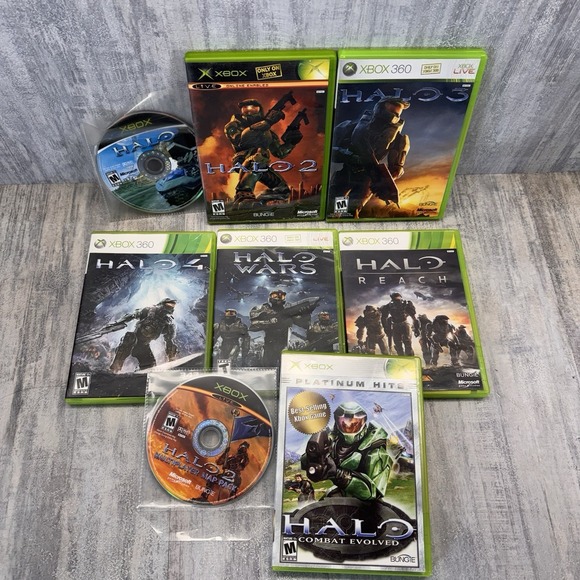 Other - Halo Bundle OG Xbox & 360 8 Game Lot Halo 1 2 3  4 Reach Wars Combat